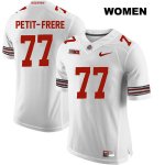 Women's NCAA Ohio State Buckeyes Nicholas Petit-Frere #77 College Stitched Authentic Nike White Football Jersey PP20A64XZ